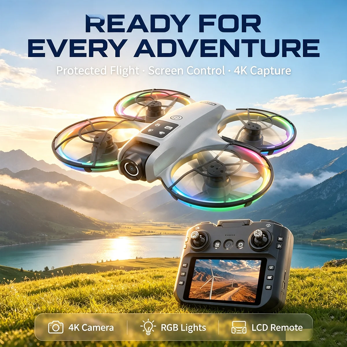 Drone Gimbal - Dron GPS K200 con pantalla de