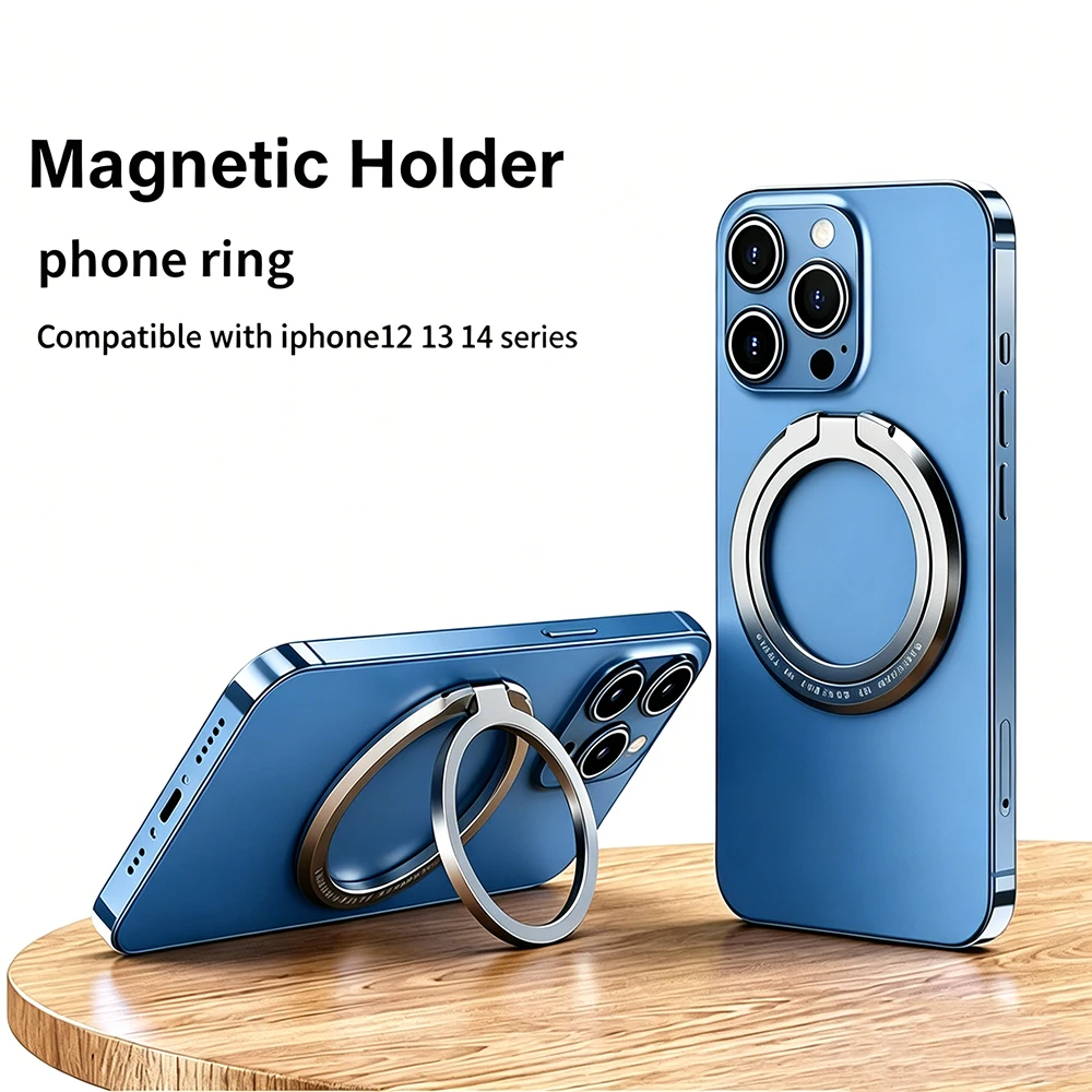 Magnetic Ring IPhone Holder For MagSafe Portable Mobile Phone Magnet Foldable Bracket Removable Grip Stand for iPhone Support view 4