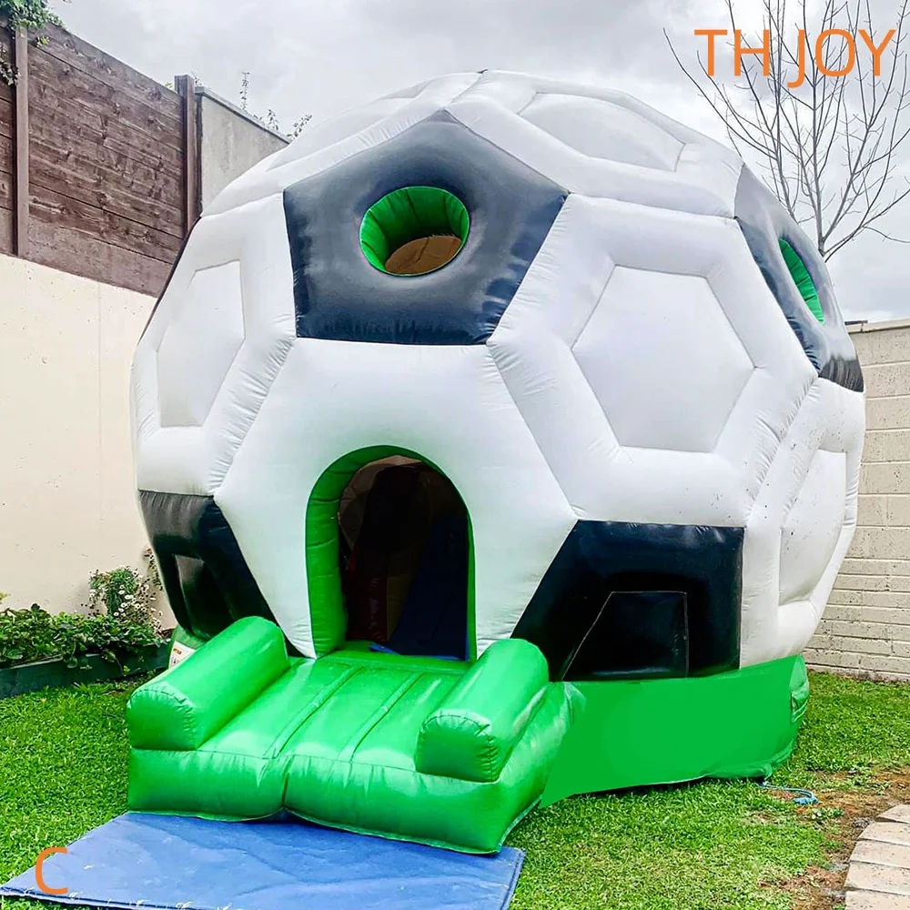 kids Soccer Inflatable Bouncy Castle with Slide football inflatable Jumping house Party Soccer Bouncer House