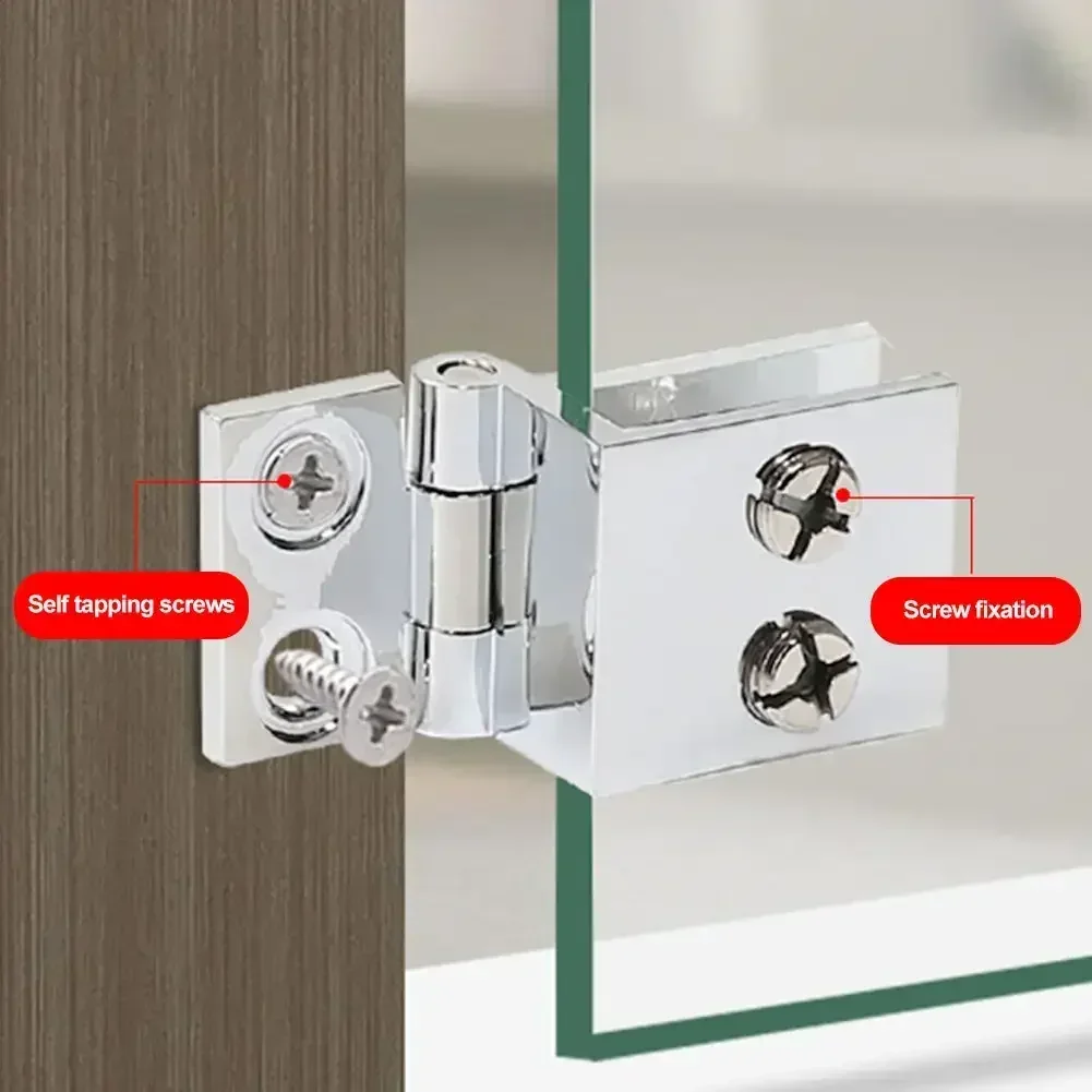 Bathroom Shower Glass Zinc Alloy Door Hinges Cabinet Cupboard Clamp Hinge Home Hardware 0 Degrees/90 Degrees/180 Degrees