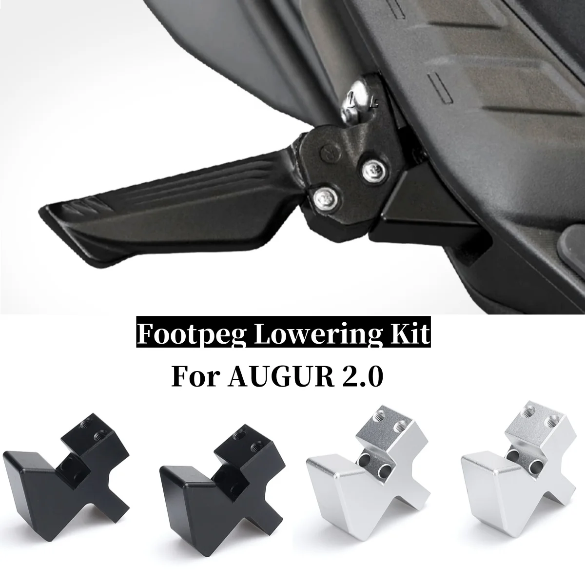 

New For YAMAHA AUGUR Augur 2.0 Motorcyle Accessories Aluminum Passenger Footpeg Rear Foot Peg Lowering Kit Footrest Silver Black