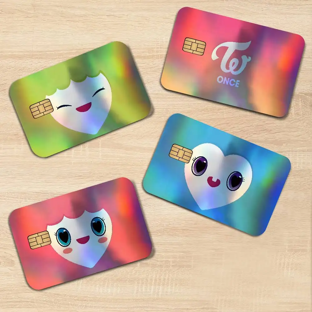 T-TwiceS Im Yoo Hirai Park Kim Cartoon Versatile Laser Bank Card Stickers Waterproof Multi-scene Aesthetic Decor
