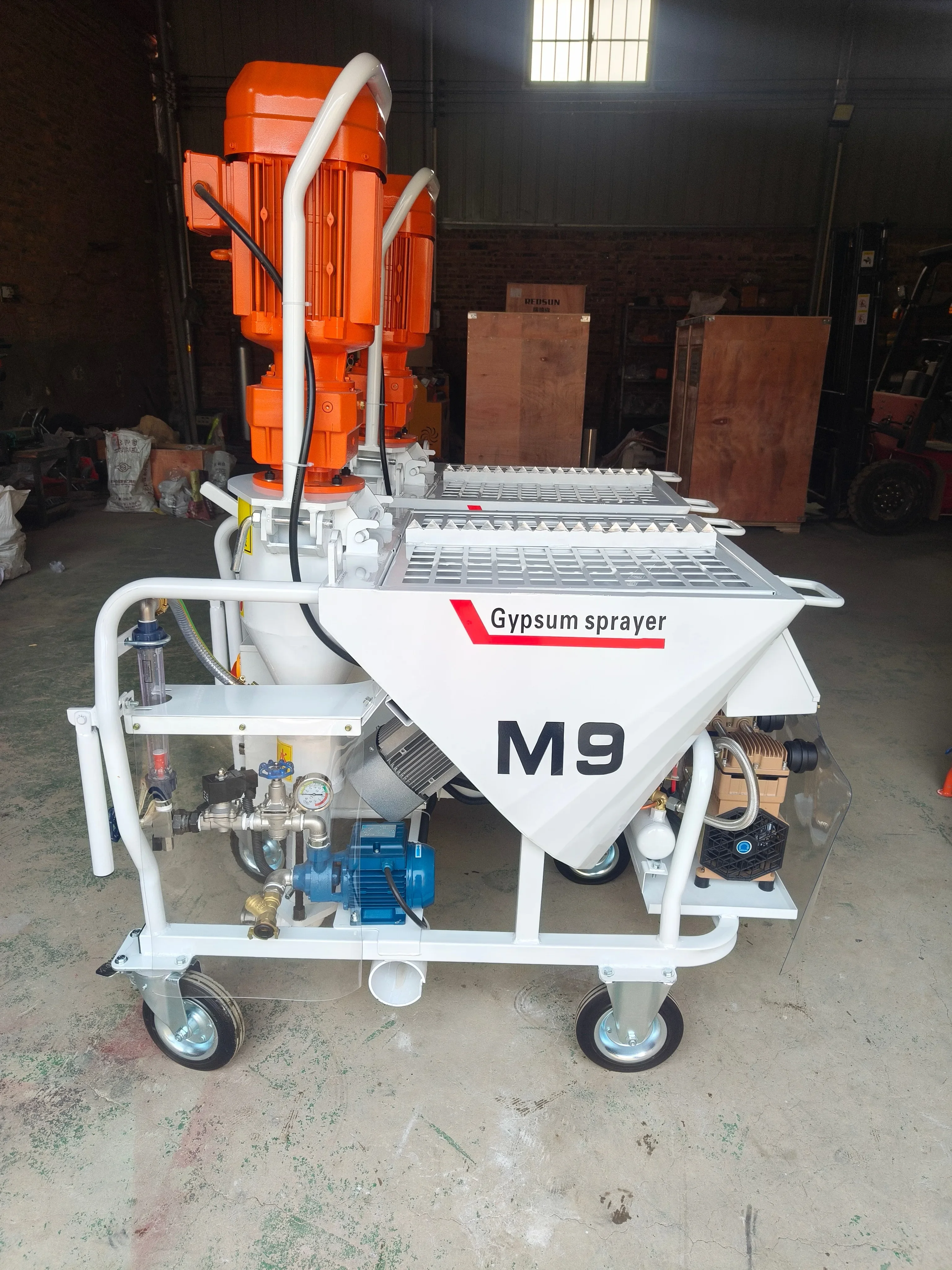 Automatic Gypsum Spraying Machine, Mixing & Spraying All-in-One, Time & Labor Saving with High Efficiency