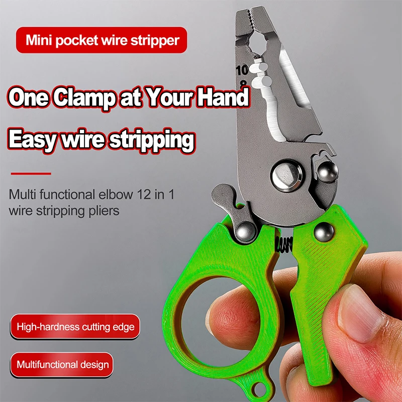 Mini Wire Strippers Pliers Multi-function Pocket-sized Splitting Wire Stripper Electricians Cable Cutting Crimping Pliers Tool