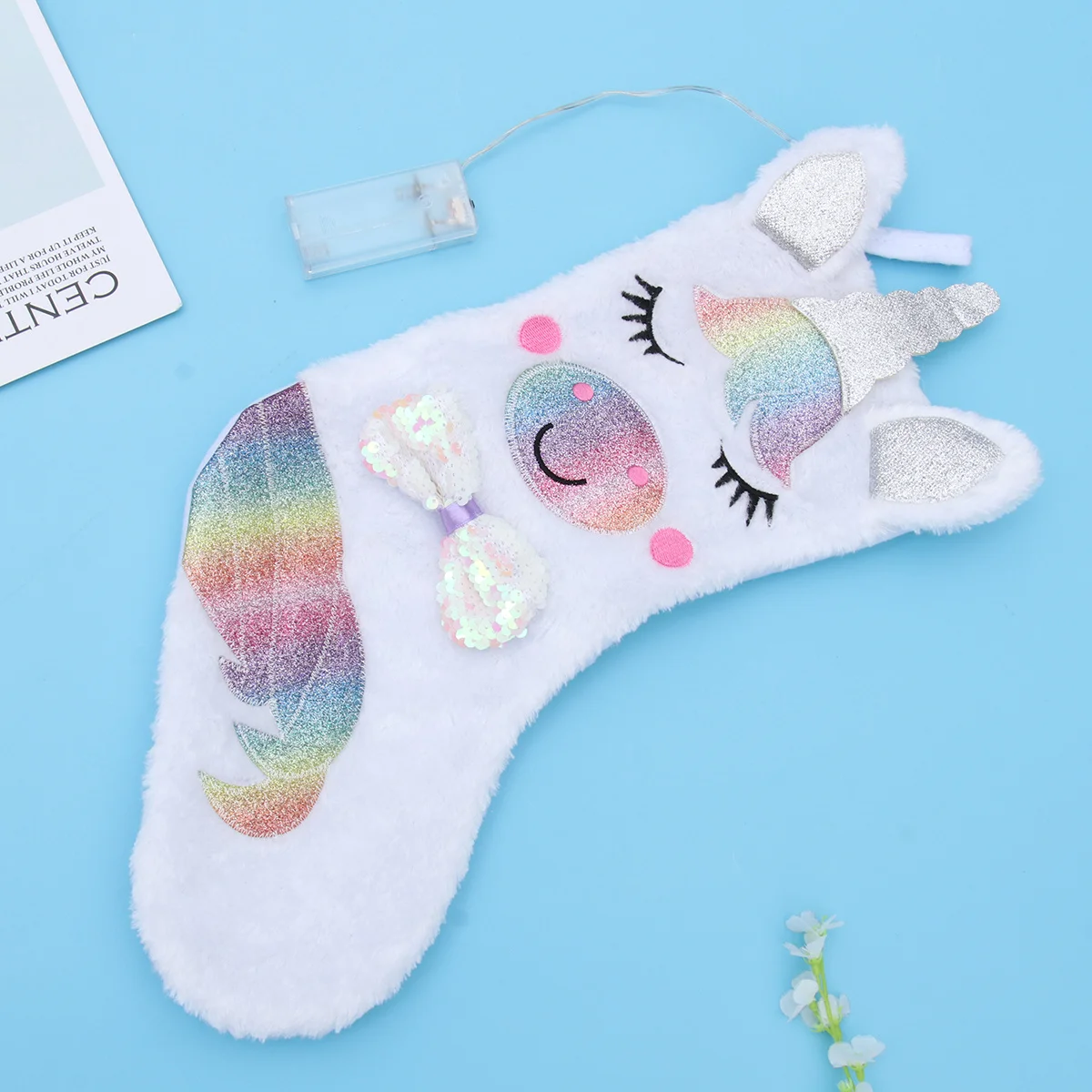 

Sequins Unicorn Socks Hanging Gift Bag Lightweight Storage for Party Gift Candy Chocolates Christmas Birthday Decoration