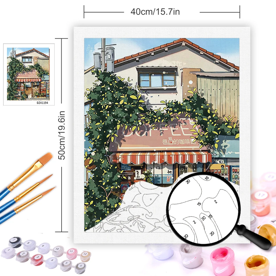 GATYZTORY Frame DIY Painting By Numbers Kit House Scenery Handpainted Oil Painting Unique Gift Drawing For Home Decor Artwork