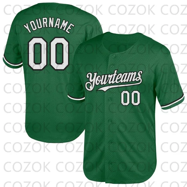 

Custom Green Baseball Jersey Men Women Short Sleeve Shirt 3D Printed Shirt Team Shirts Hip Hop Unisex Tops