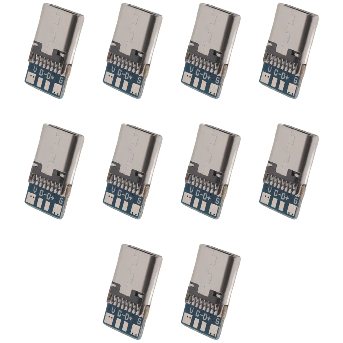 10 Pcs USB 3.1 Type C Connector 14 Pin Female Socket Receptacle Through Holes PCB 180 Vertical Shield USB-C1