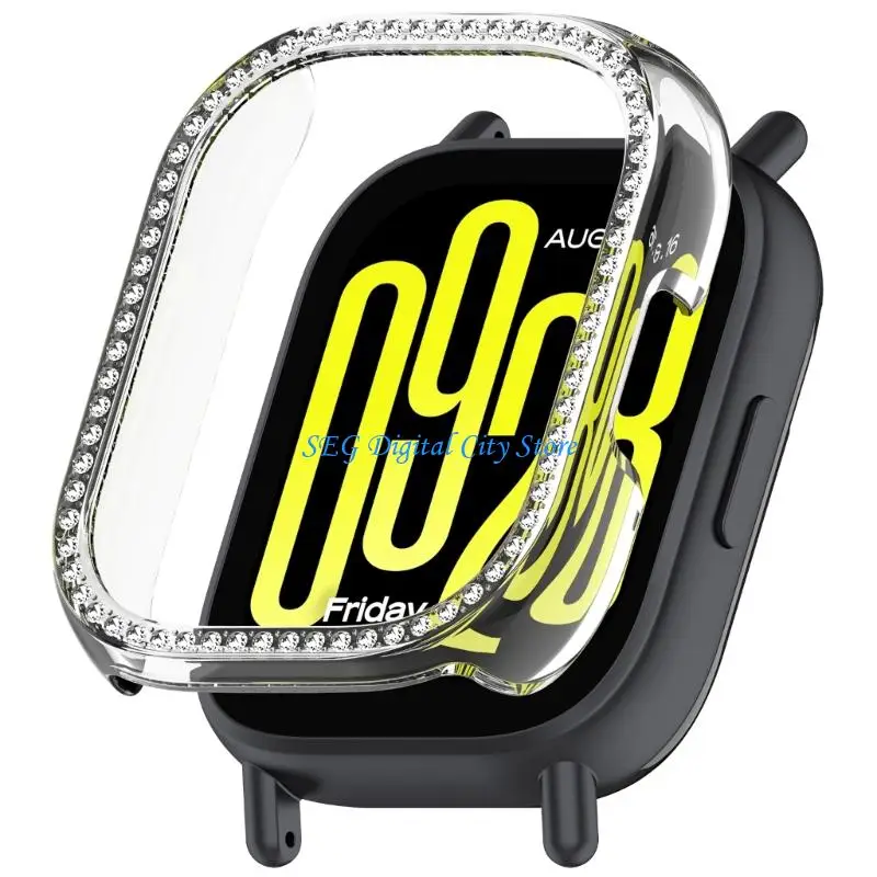 

U75B Scratch Resistant Watch Protective Case for Watch 5 Lite Smartwatch Hollowed Single Row Decorations