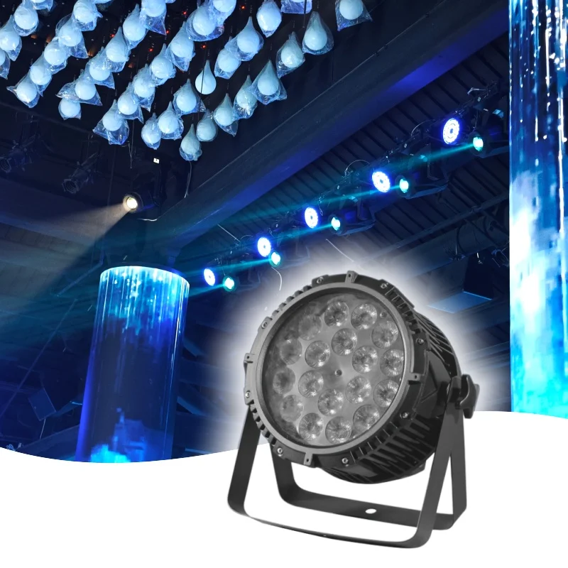 Multi-angle 18*10W RGBW IP65 DMX512 Die-cast Aluminum Par Light for Hotel Event Outdoor Performance