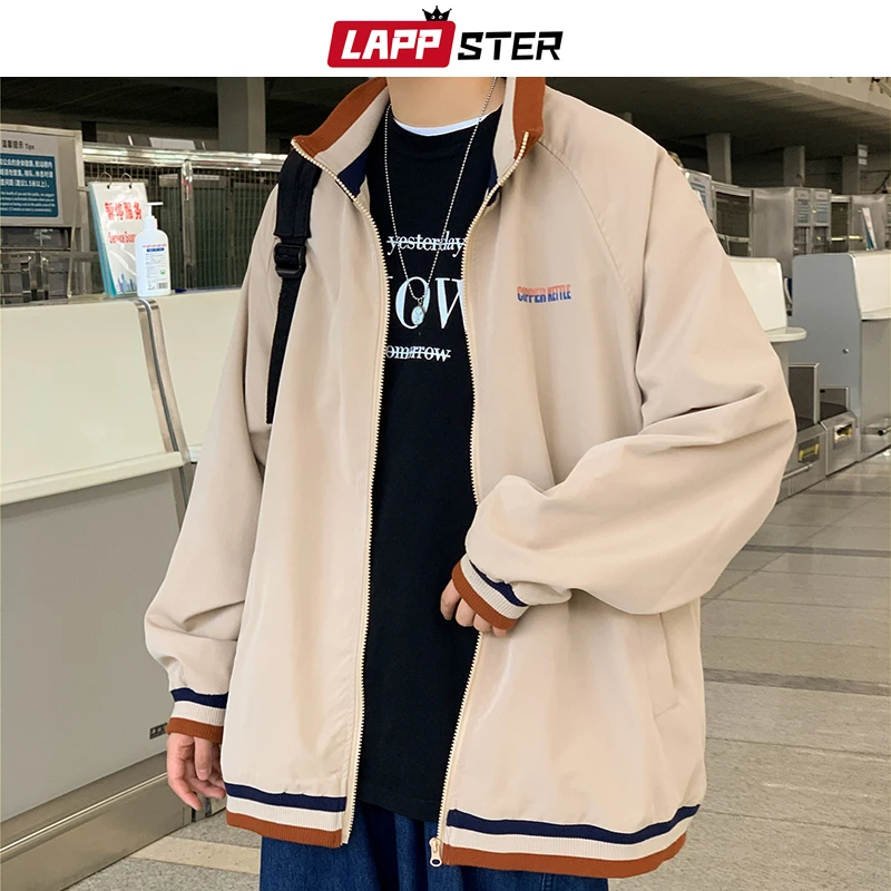 

LAPPSTER Korean Fashion Baseball Jackets 2023 Men Colorfuls Varsity Jackets Coats Japanese Streetwear Black Bomber Jackets