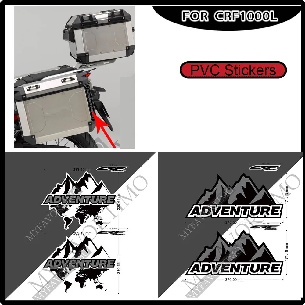 

For Honda Africa Twin CRF1000L Adventure Sports Motorcycle Sticker Tail Top Side Panniers Luggage Aluminium Box Case