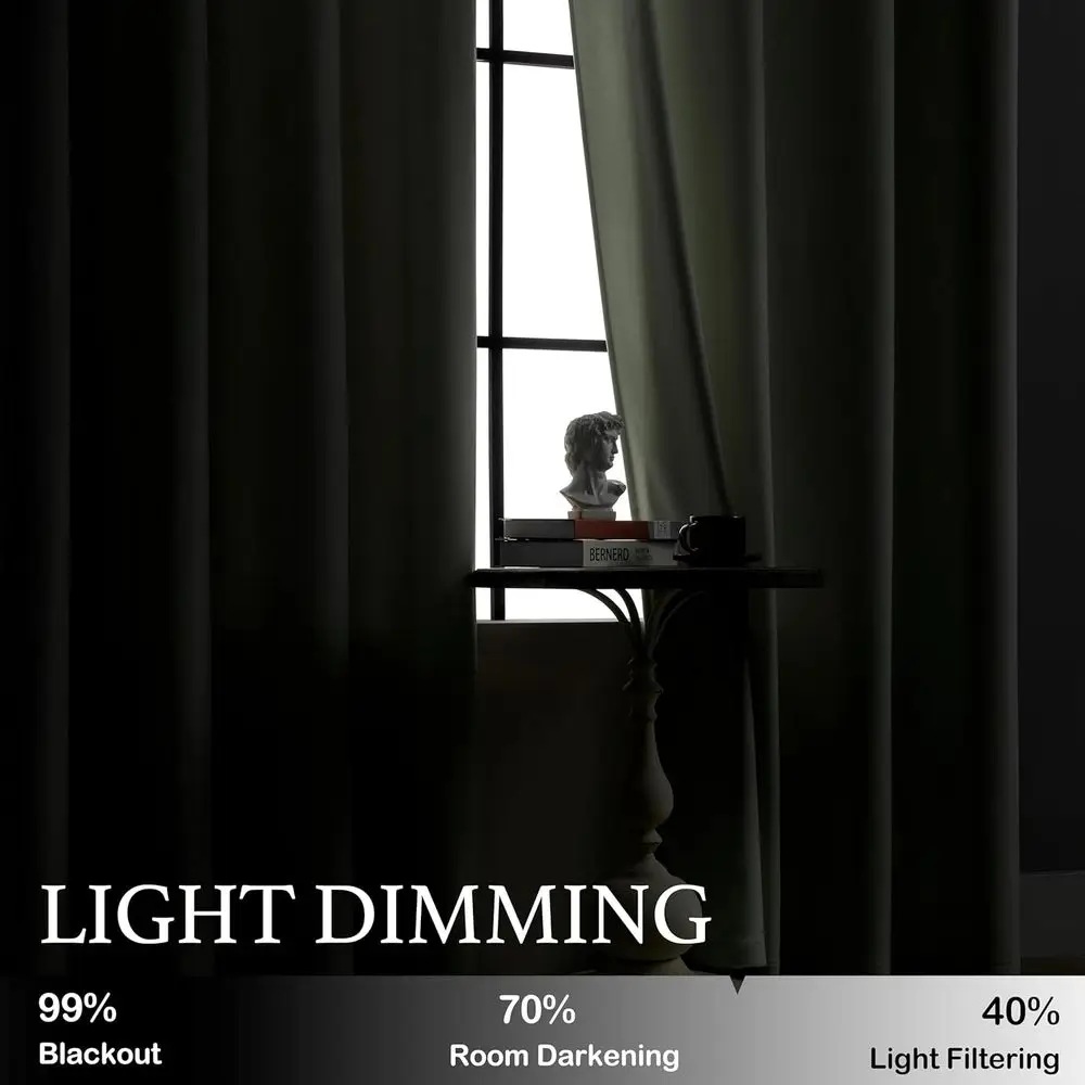 ستائر مخملية خضراء حكيمة معزولة حراريًا، 96 طولًا، لوحتين، 52 × 96 لخصوصية غرفة المعيشة وتصفية الضوء