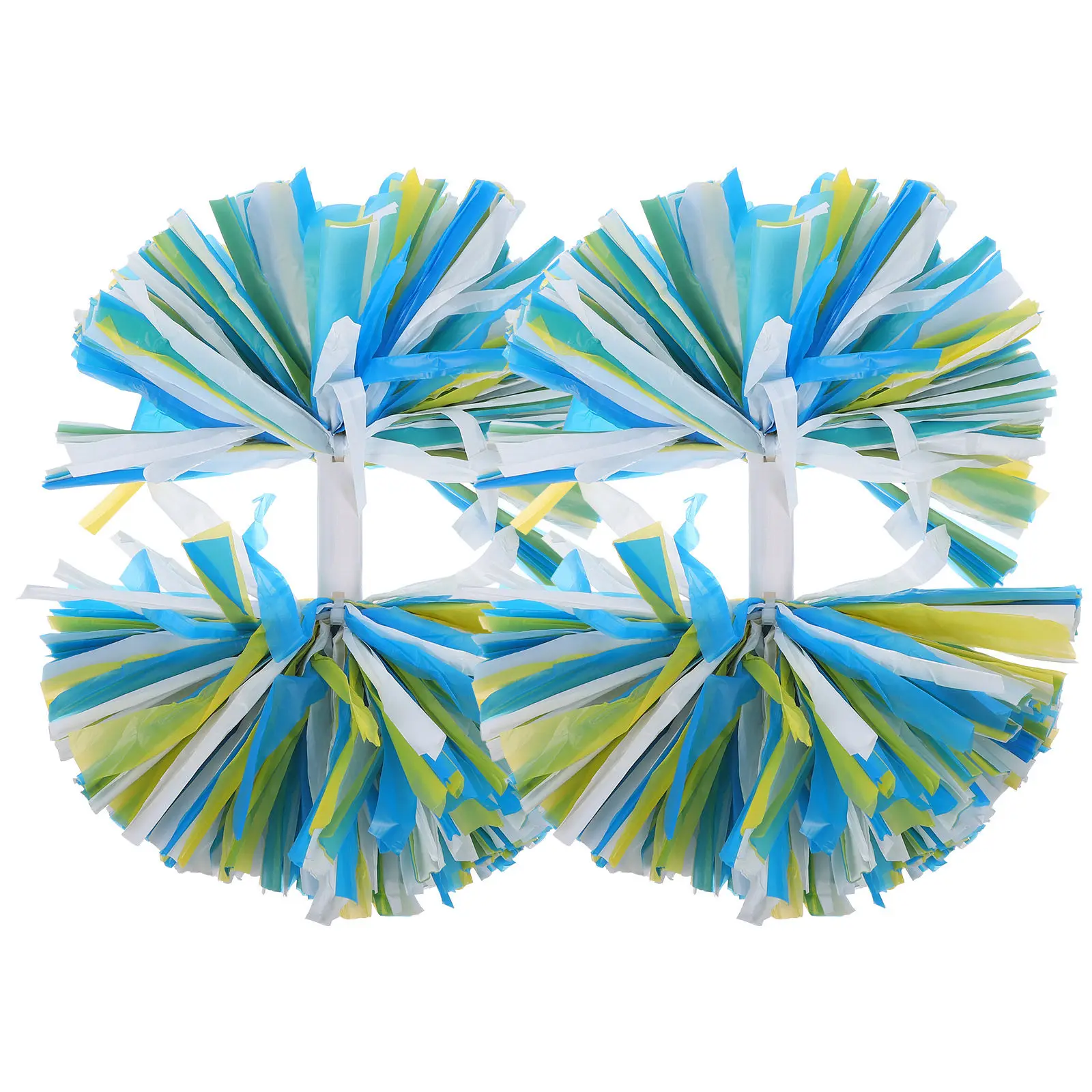 2Pcs Cheerleading Pom Poms Metallic Bright Color Reusable Pet Pe Material for Sports Dance Party Fundraiser