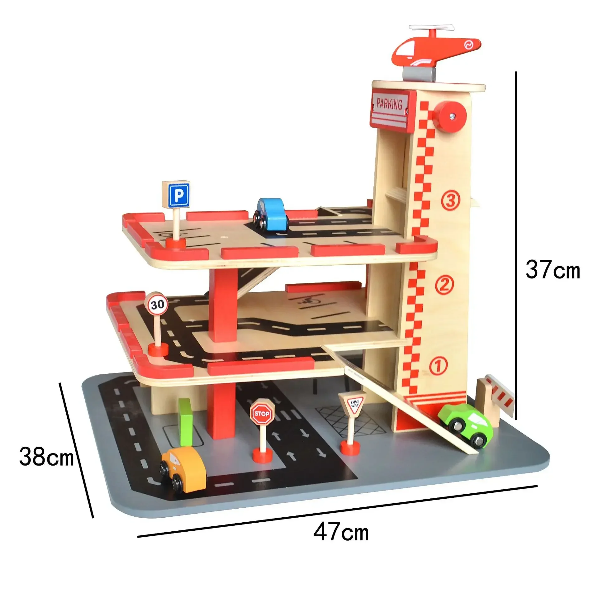 [مضحك] خشبية لتقوم بها بنفسك تجميع محاكاة ثلاث قصة موقف سيارات موقف السيارات المئزر اللبنات لعبة تعليمية هدية عيد ميلاد الطفل