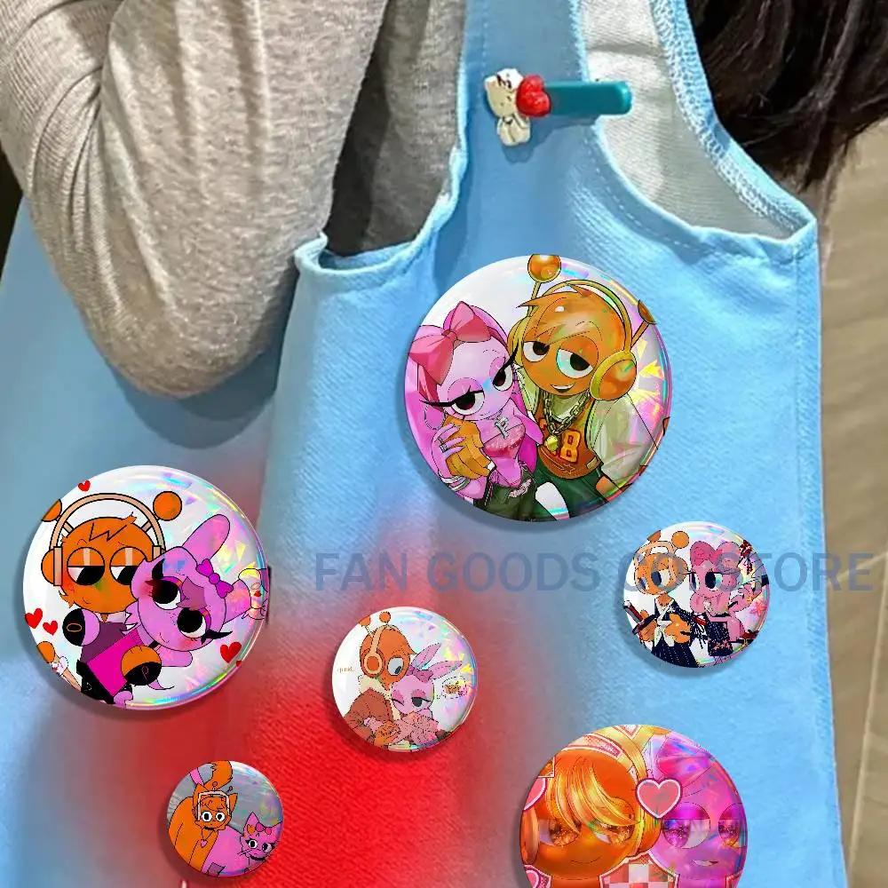 Pinki Oren S-SPRUNKI 22mm,32mm,42mm,58mm,75mm Round Badge Brooch For Various Clothing Backpacks Jewelry Accessories Gift