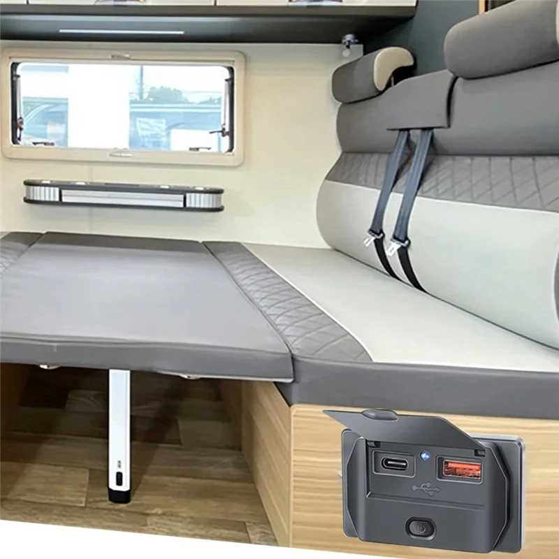 

Точная быстрая зарядка PD Type-C + USB-порты, автомобильное зарядное устройство, адаптер питания USB с переключателем для морского мотоцикла