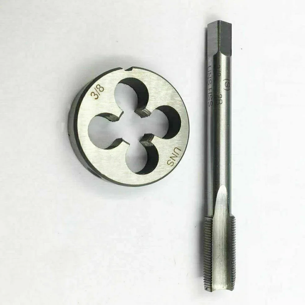 3/8-26 UNS Tap & Die Set UNF Machine Thread Tap And Round Thread Die Right Hand Machine Plug Tap High Speed Steel Metal Tapping