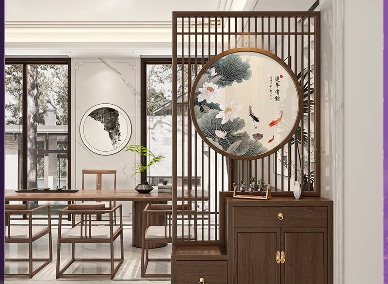 New Chinese-style home screen partition cabinet, living room porch cabinet, shoe changing stool integrated