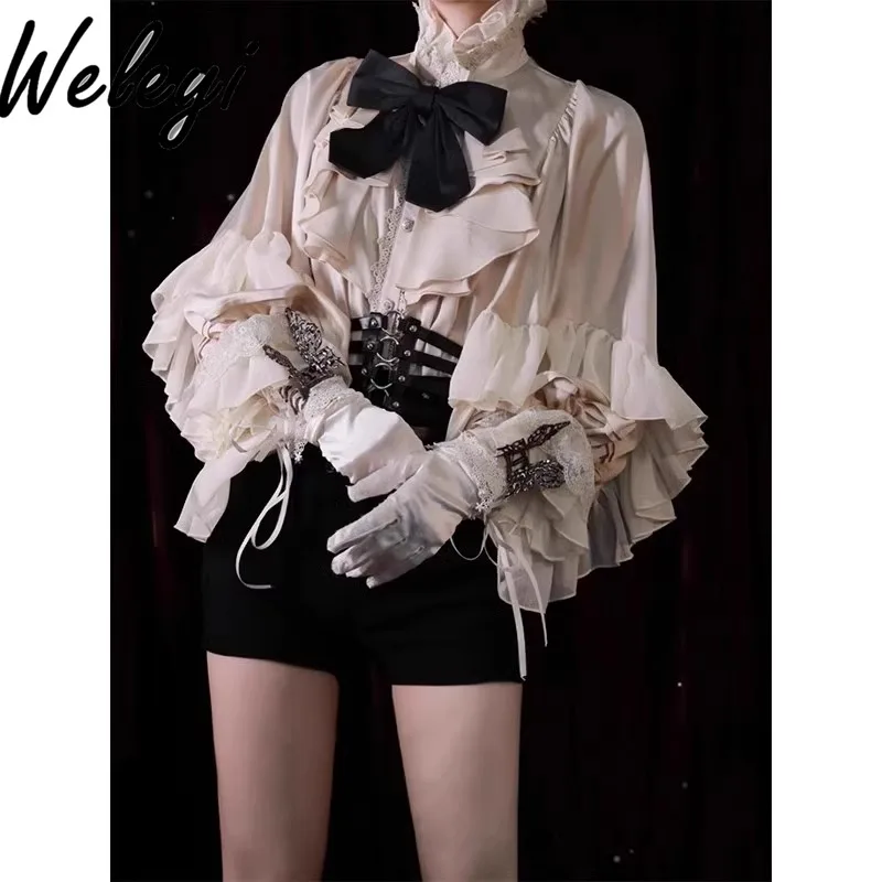 

Gothic Lolita Generative Color Shirt Top Women's Sweet and Versatile New Koszule I Bluzki Bat Long Sleeve Loose Camisas E Blusas