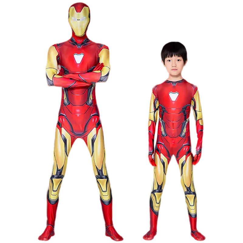 Marvel Iron Man Costume Superhero Iron Man Cosplay Bodysuit Jumpsuit Halloween Carnival Party Cosplay Costume