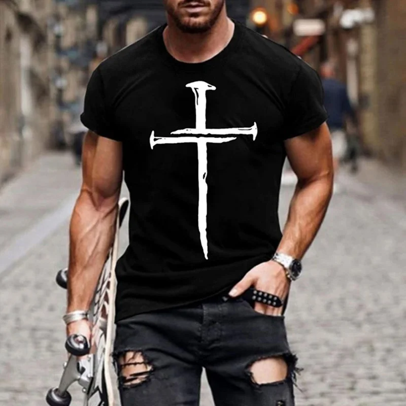 

Мужские футболки с коротким рукавом, футболки в европейском и американском стиле Харадзюку С 3D-принтом, одежда для мужчин, Новинка лета 2022