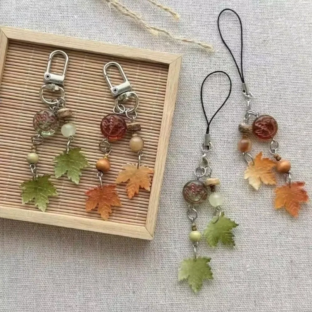 Autumn Maple Leaf Maple Leaf Keychain Resin Simple Bag Charms Versatile Personalized Maple Leaf Pendant For Friends