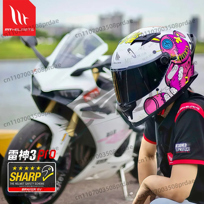 MT Helmet Thor 3 PRO Men's Motorcycle Women's Four Seasons Cruise Couple Locomotive Full Helmet MT-FF128SV Braker SV casco moto