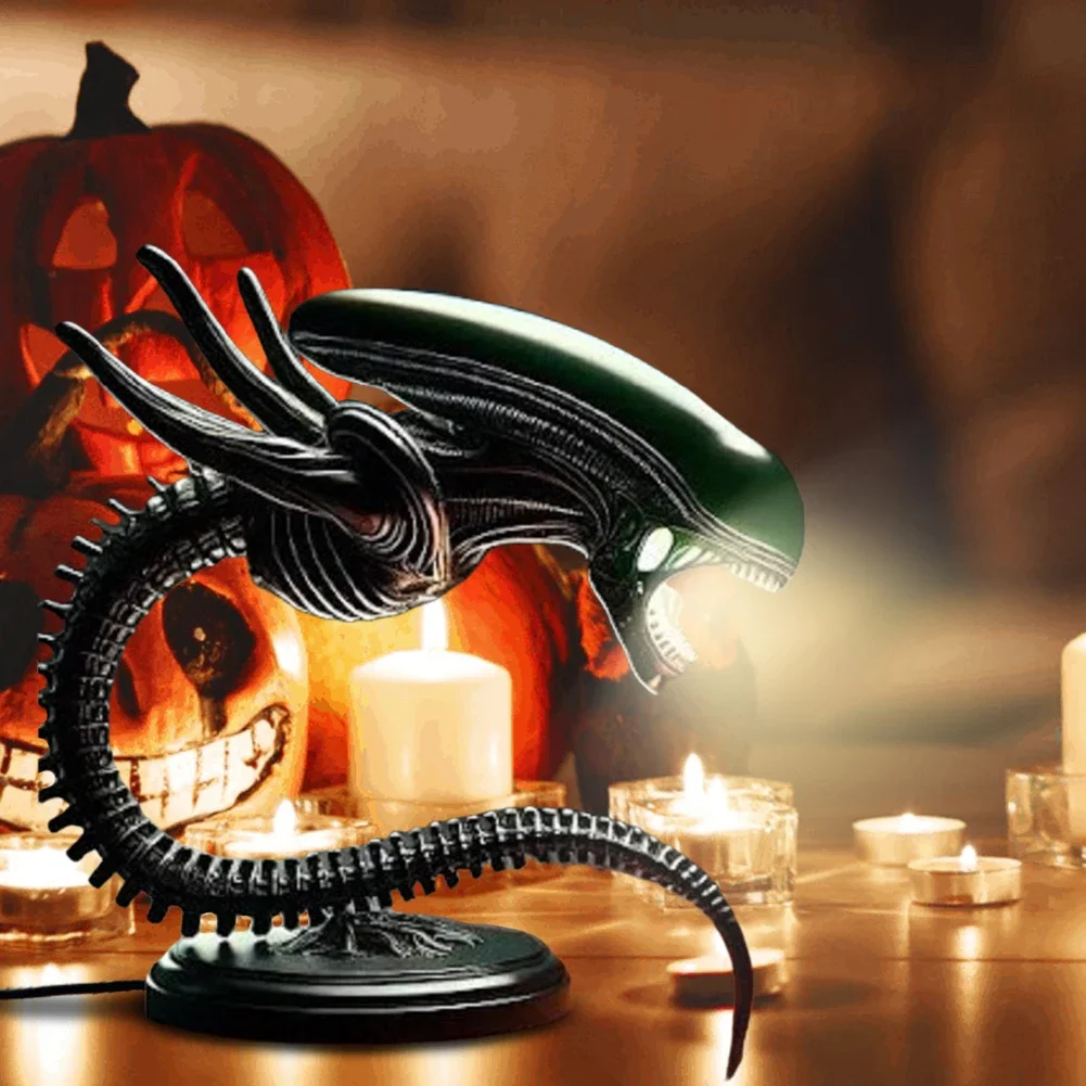 Unique Alien Creature Lamp Stand Home Bedroom Table Night Light Alien Creature Light Holder Desk Lamp Ornament Home Decoration