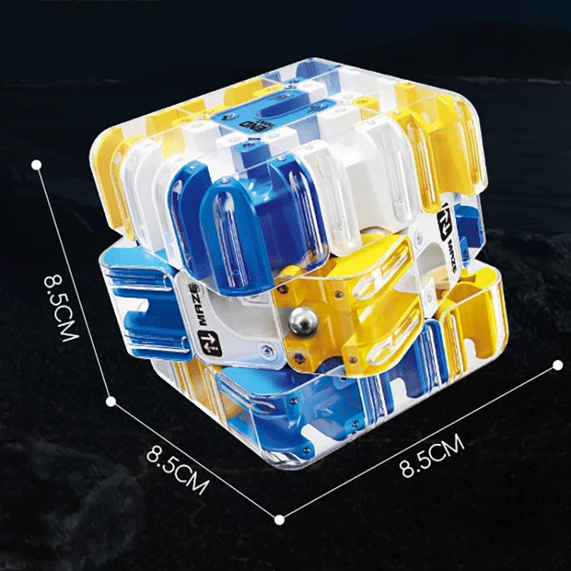 Labirynt 3D Magiczna Kostka Puzzle Labirynt z Kulą Przezroczysta Inteligentna Kostka Logiczna Zabawka Edukacyjna Redukująca Stres dla Dorosłych