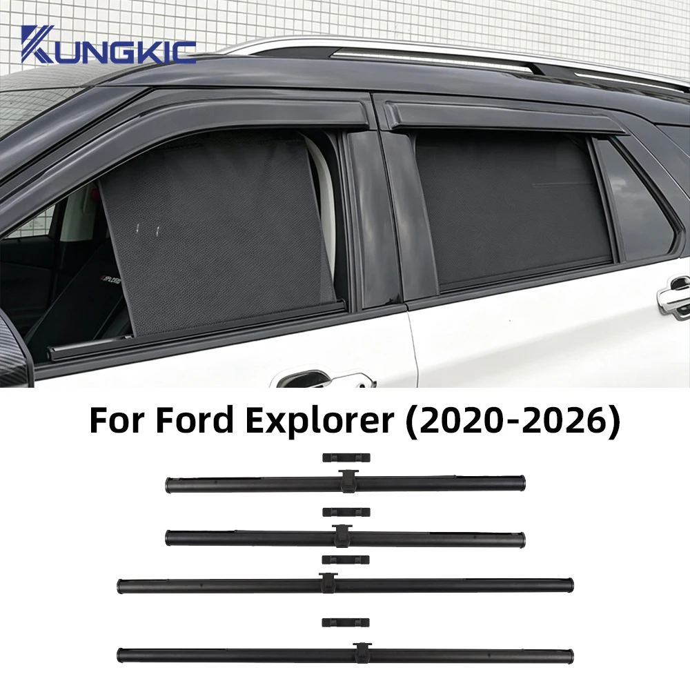 Window Sun Shade For Ford Explorer 2020-2026 6th Gen U625 Retractable Mosquito Protection Side Window Cover Accessorie