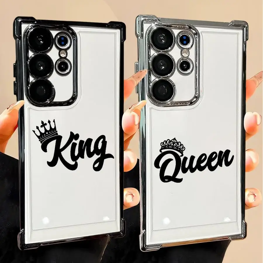 King And Queen Case for Samsung Galaxy S25 S20 FE S22 Ultra S24 S21 Plus S25Edge S23 Phone Cover 