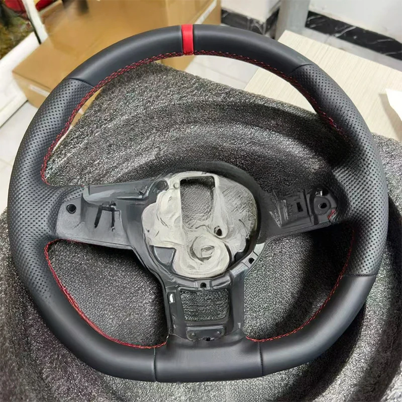 For Volkswagen Golf 7 MK7 GTI Leather Perforated Steering Wheel Automotive Parts Optional Multifunctional Button Paddle
