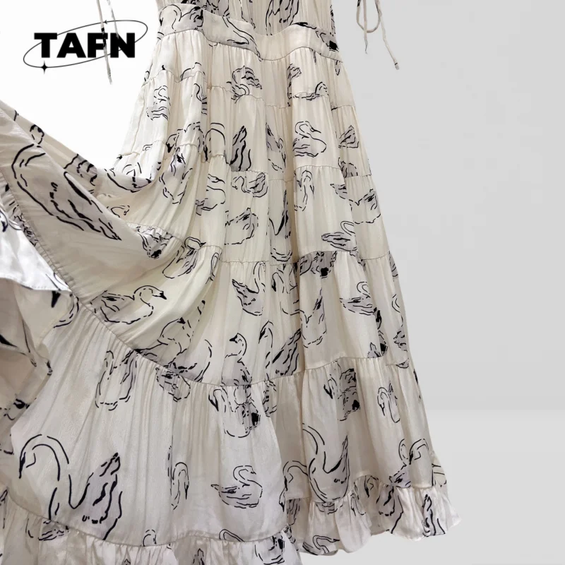 Vestido de balanço de seda oversized bonito temperamento tendência confortável high street versátil simples macio e elegante ag2318