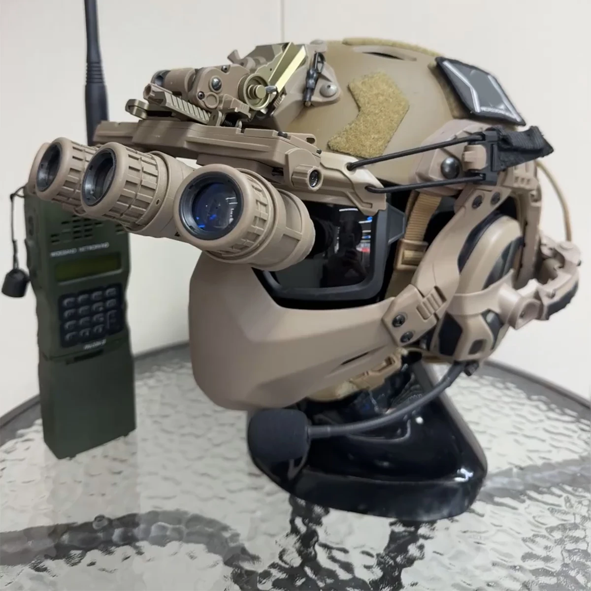 مجموعة خوذة تكتيكية مع حامل جهاز الرؤية الليلية GSGM، قناع واقٍ لنظارات سماعة الرأس طراز NVG لتصوير كرات الطلاء Airsoft