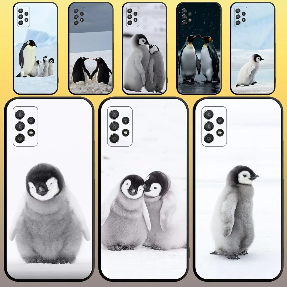 

Lovely Penguin Phone Case for SamsungA 91,80,73,72,71,70,53,52,51,42,41,40,32,31,30,22,21,20,13 S 4G 5G Soft Black Case