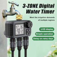 3 Outlet Automatic Irrigation Watering Timer LCD Display Irrigation Controller Programmable Sprinkler for Garden Lawn Pool
