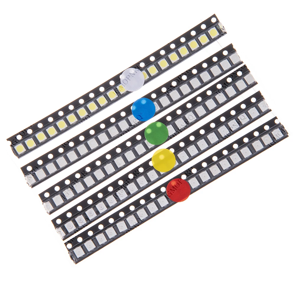 5colors each 20pcs=100PCS 3528 1210 SMD LED Kits Red Yellow Blue Green White light-emitting diode Luminescent tube