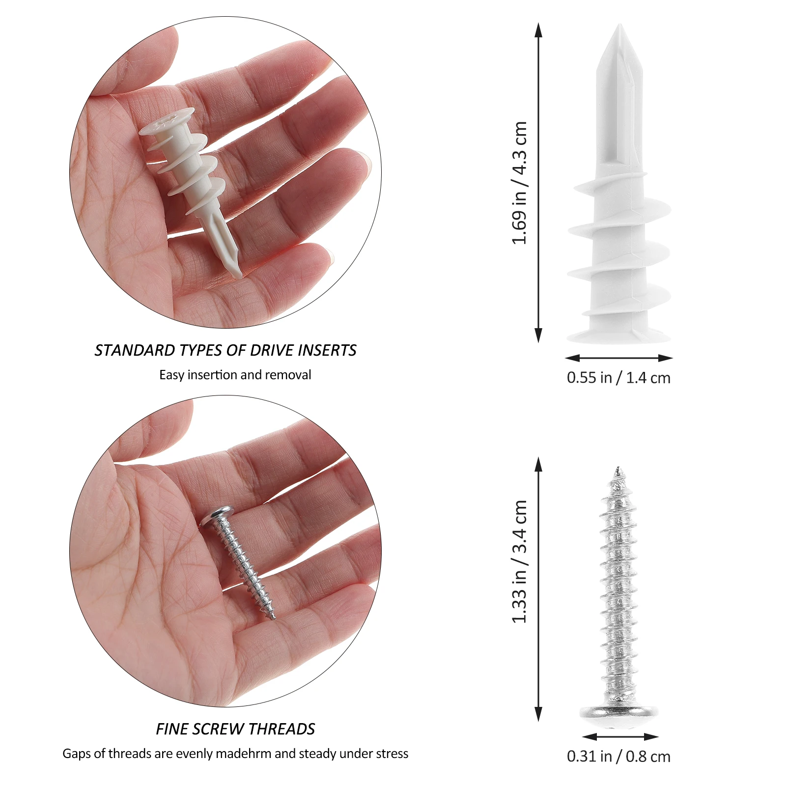 

Spiral Expansion Tube Drywall Sturdy Plastic Firm Support Wall Anchors Screws Kit Self Drilling Heavy Duty Screw Anchors