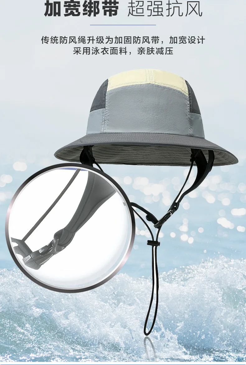 Bunte Surf mütze Sommer Sonnenschirm upf50 Mütze Männer Frauen Strand Spritz wasser Fischer hut Meer Sonnen hüte Golfhut – Detail 4