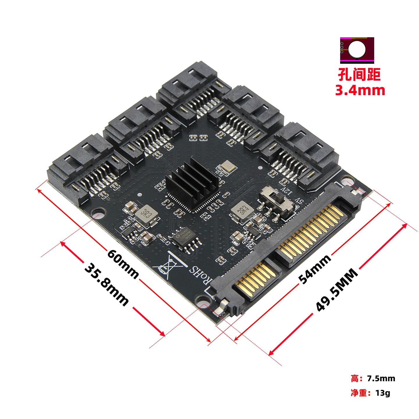 SATA 1 TO 5 , only supports insertion into SATA interfaces with PM function and does not support motherboard SATA interfaces