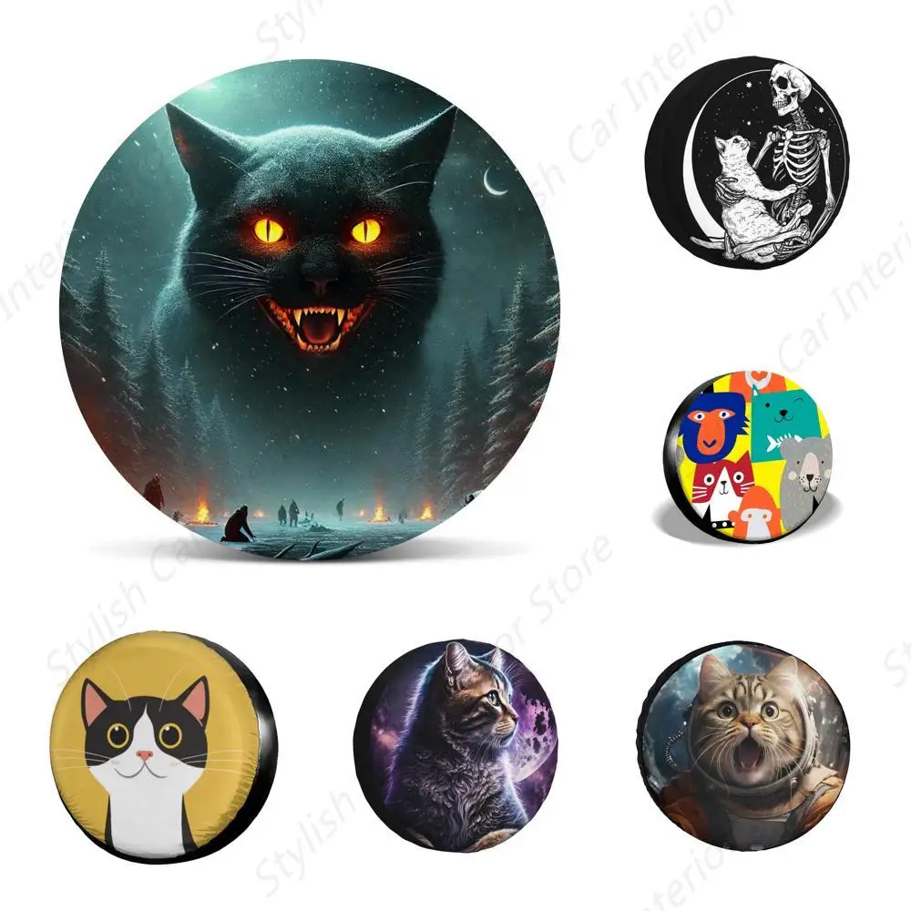 

Cat Night With Adjustable Drawstring Resistant Polyester Off Road Travel And Outdoor Use Spare Tire Cover
