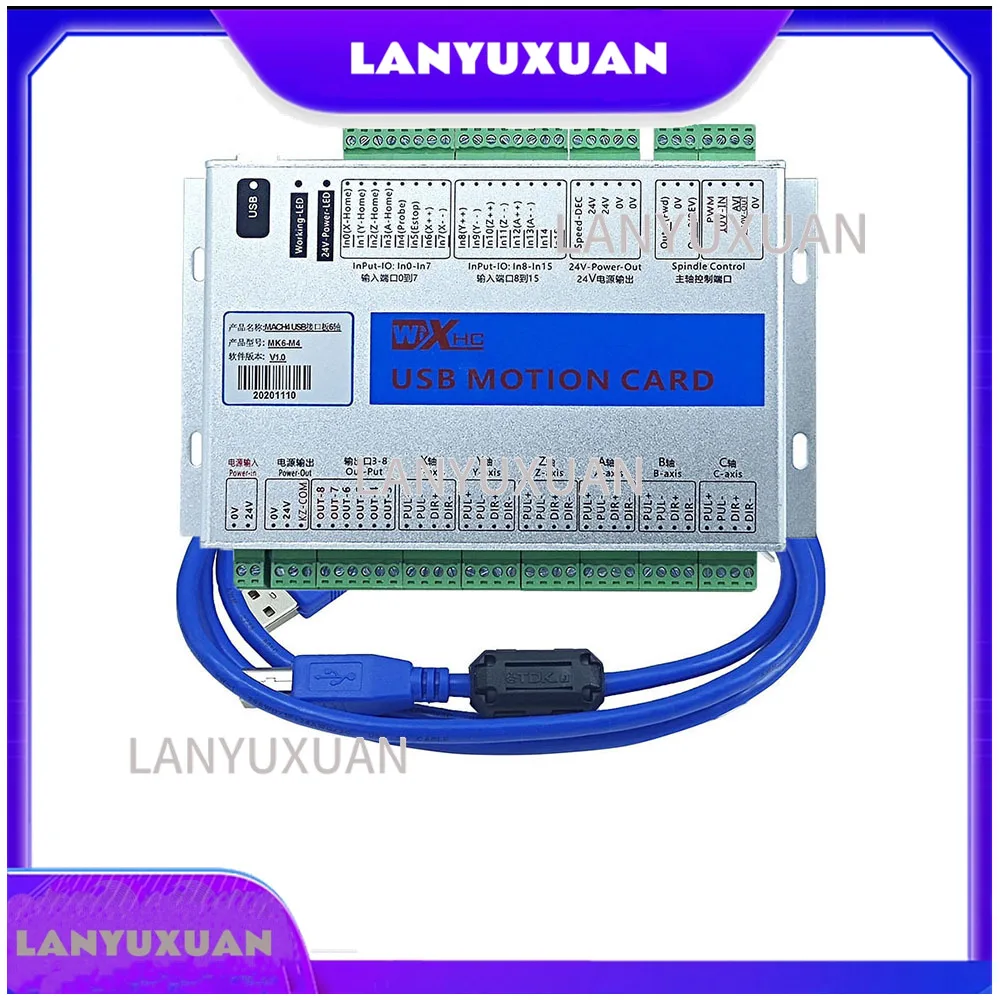 

XHC USB MACH4 motion control card engraving machine controller 3/4/6 axis 2000KMz interface board engraving and milling machine