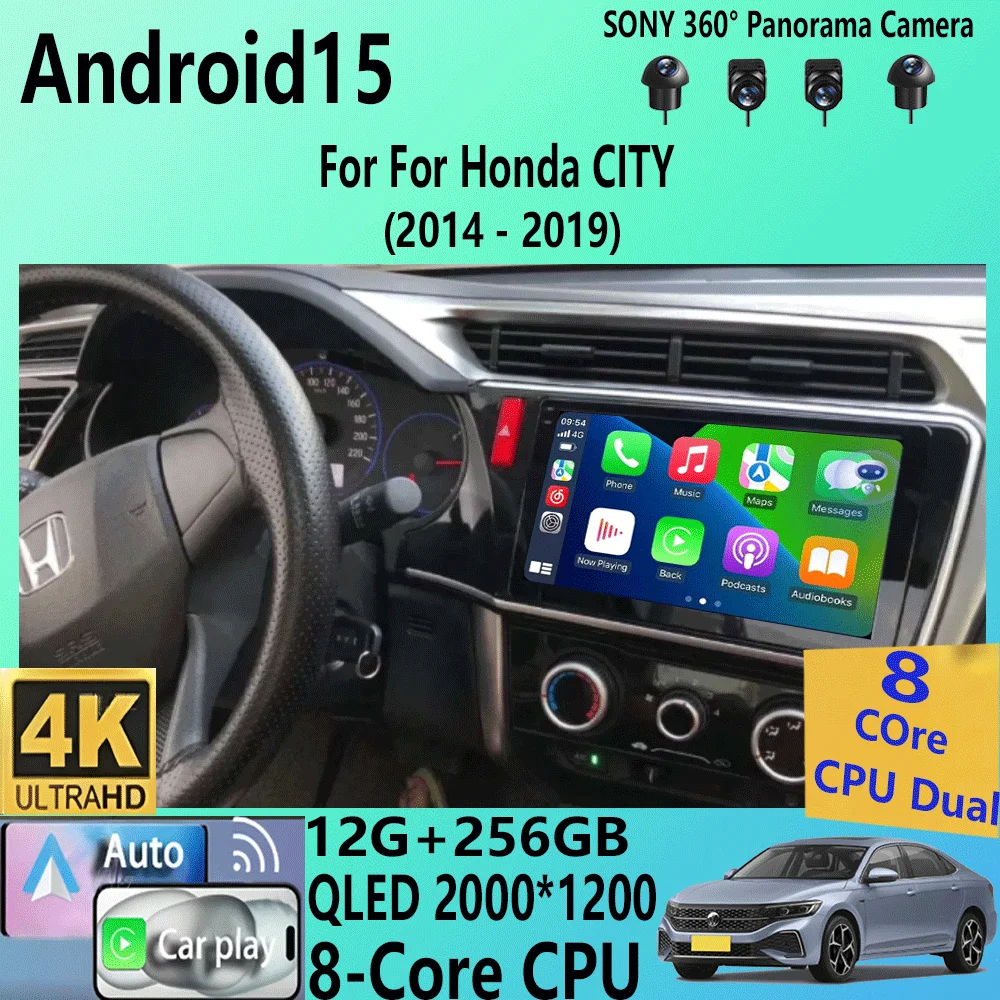 

Android 15 Carplay Auto For Honda CITY 2014 2015 2016 2017 2018 2019 Car Radio Multimedia Player Navigation GPS 2din DSP Stereo