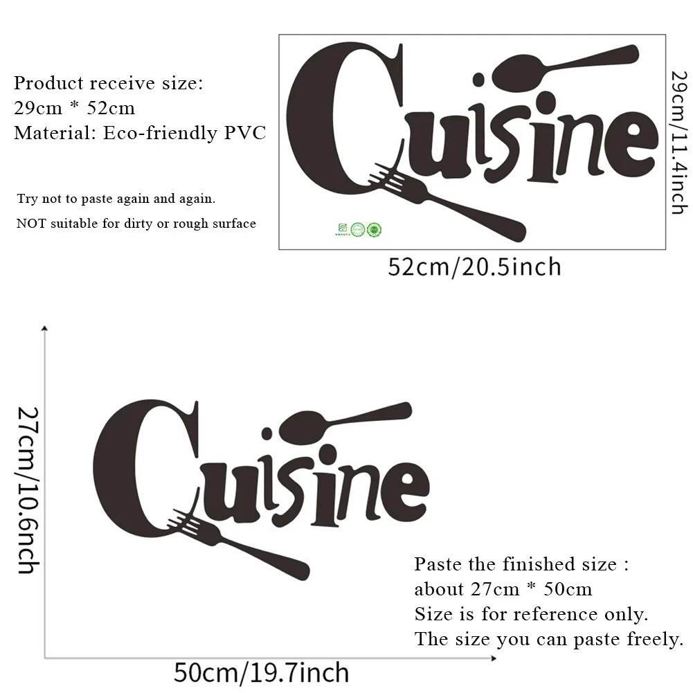 English Slogan Cuisine Wall Stickers Restaurant Cooking Kitchen Home Decoration Wallpaper Self-adhesive Creative Pattern Decals