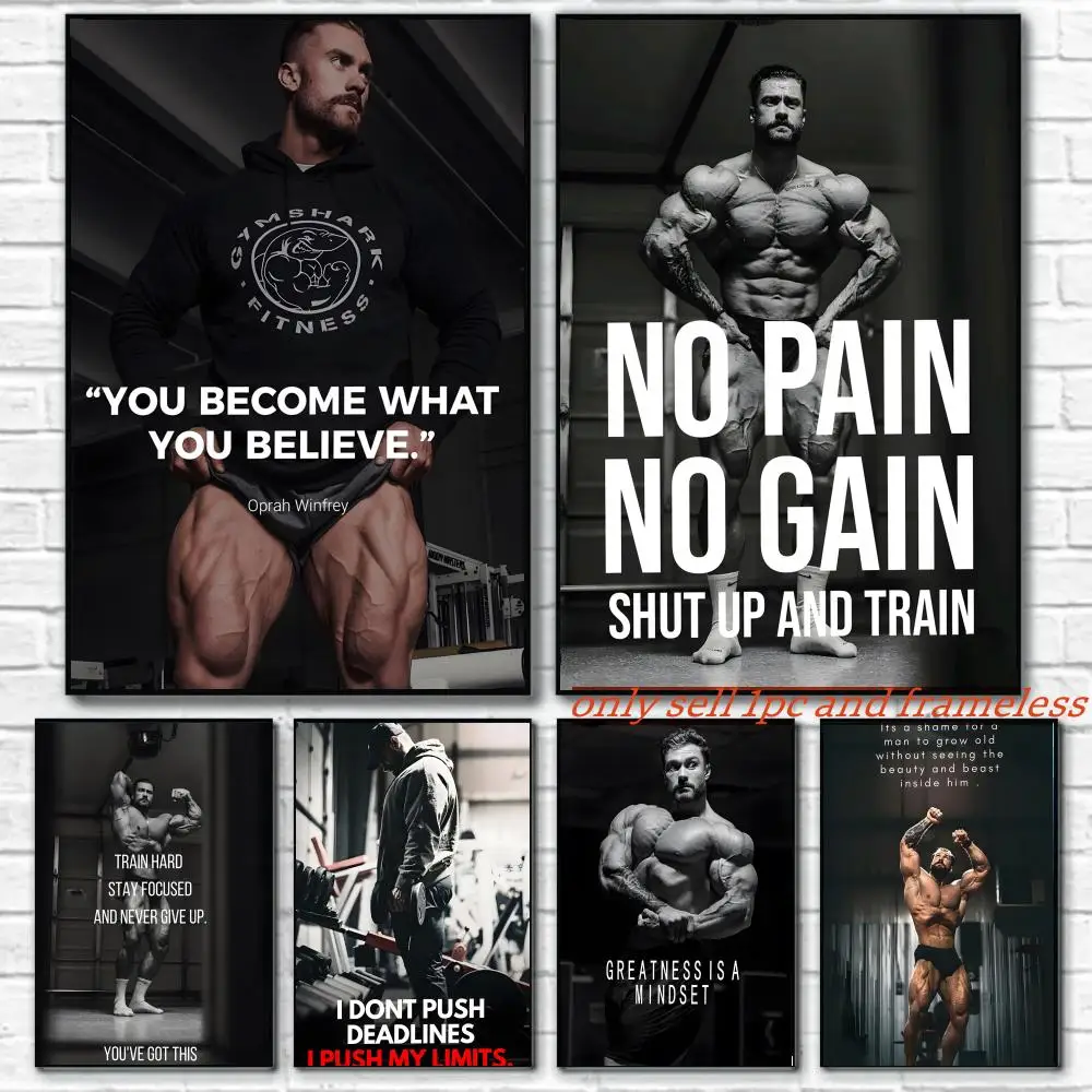 C-Chris Bumstead Fitness Quotes For Handsome Poster Premium PP Wall Decal - Peel & Stick, HD Print, Waterproof Home Decor