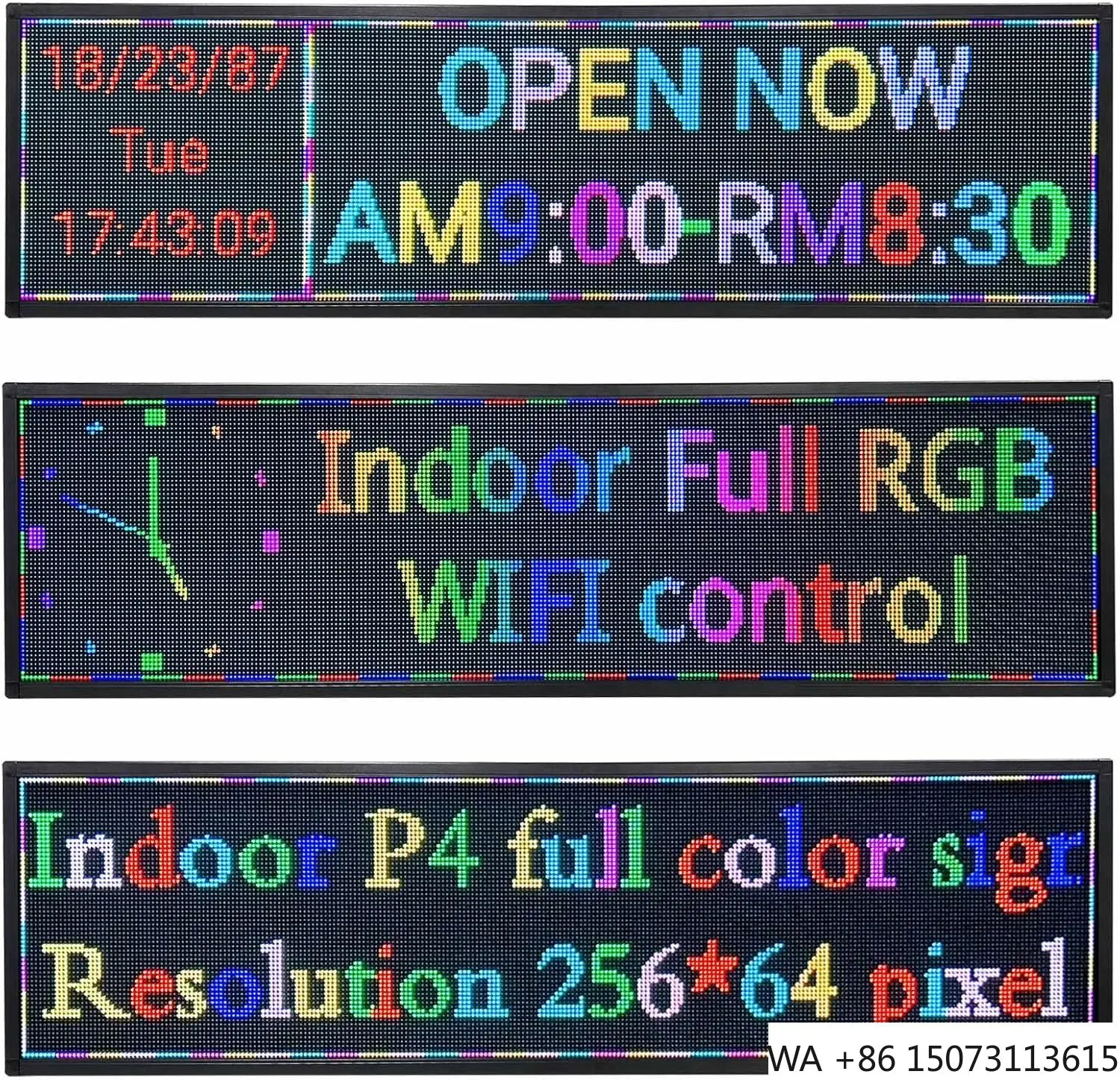 Outdoor P3 LED Advertising Screen - 40*18 Inch Programmable Full-Color Scrolling Text Billboard