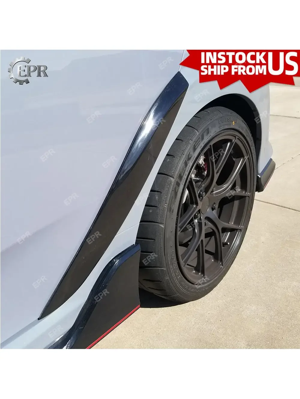 Achterbumper trim van carbon fiber in VRSAR1 stijl voor Civic Type R FK8, FK8 accessoires, carbon wielverbreders, arch kit, bodykit - afbeelding 2