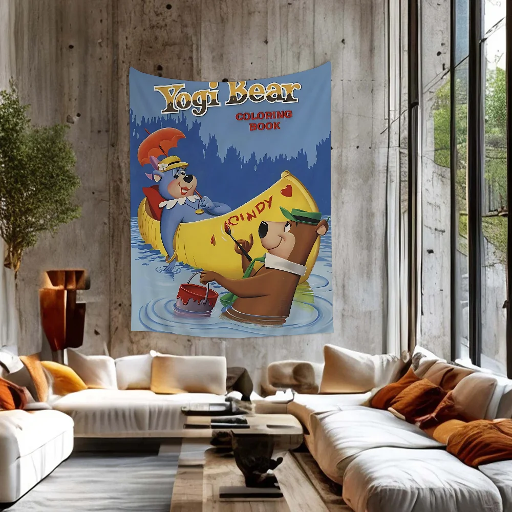 Cartoon The Yogi Bear Show DIY Wall Tapestry Hanging Tarot Hippie Wall Rugs Dorm INS Home Decor