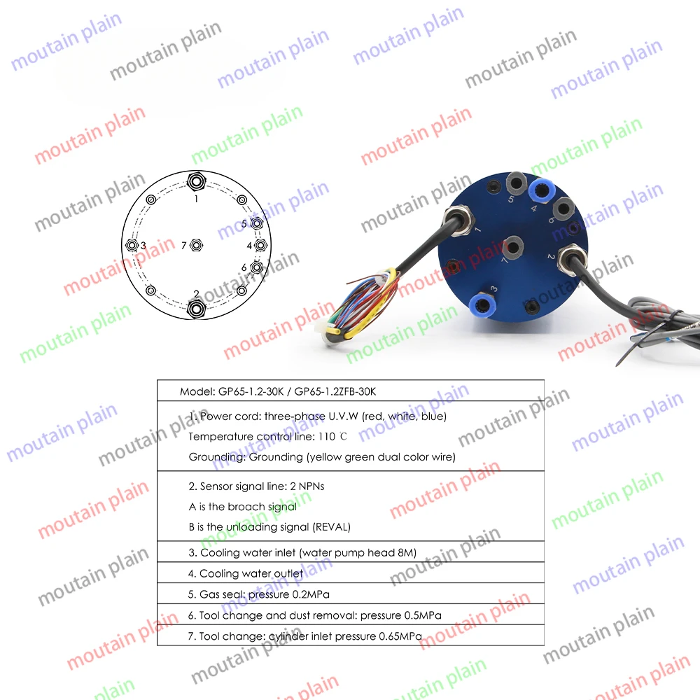 Spindle Motor Water Cooled Spindle D=65mm Automatic Tool Change 130v 0-30000rpm 0.005mm Accuracy 1.2kw ISO20 ATC